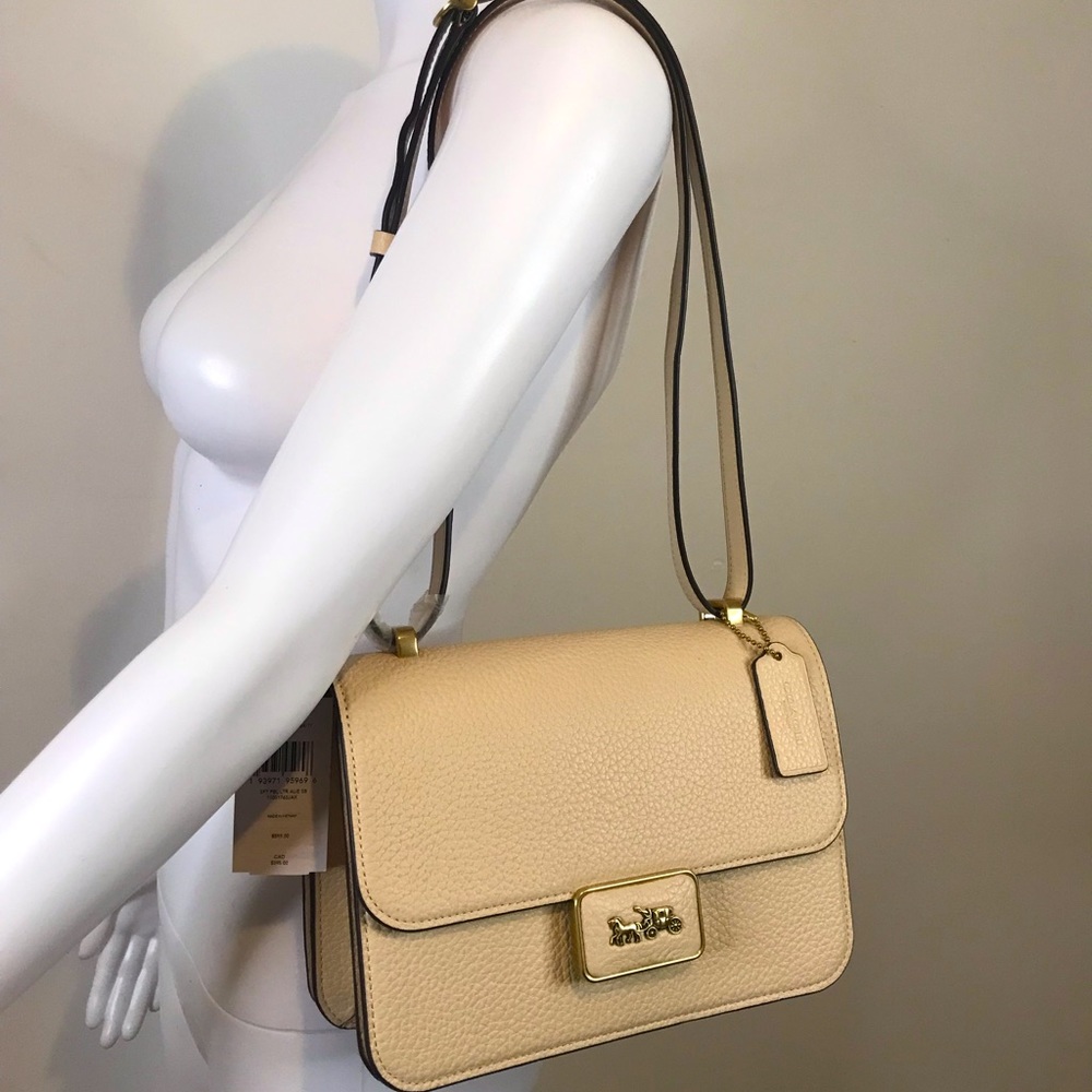 Authentic Coach ALIE Ivory Genuine Grain Leather Shoulder Crossbody Handbag - Picture 10 of 10